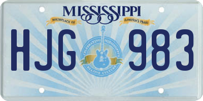 MS license plate HJG983