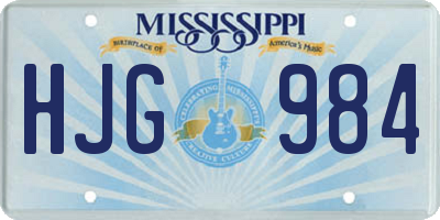 MS license plate HJG984
