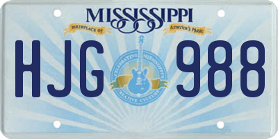 MS license plate HJG988