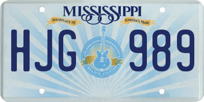 MS license plate HJG989