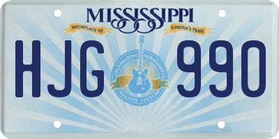 MS license plate HJG990