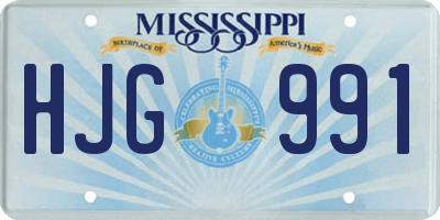 MS license plate HJG991