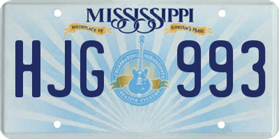 MS license plate HJG993