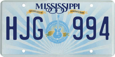 MS license plate HJG994