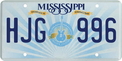 MS license plate HJG996