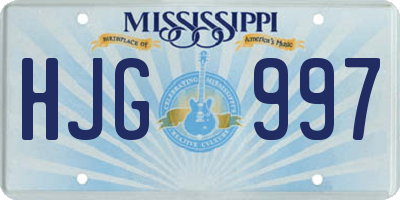 MS license plate HJG997