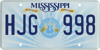 MS license plate HJG998