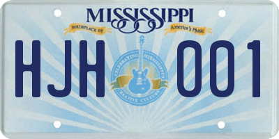 MS license plate HJH001