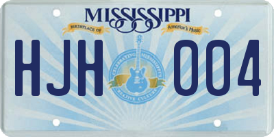 MS license plate HJH004