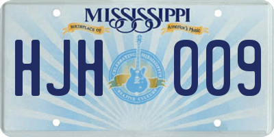 MS license plate HJH009