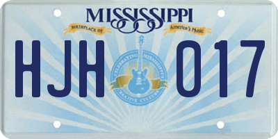 MS license plate HJH017