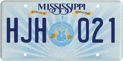 MS license plate HJH021