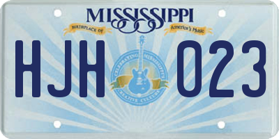 MS license plate HJH023