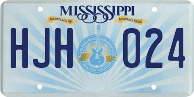 MS license plate HJH024