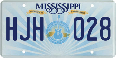 MS license plate HJH028