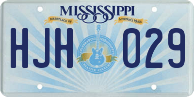 MS license plate HJH029