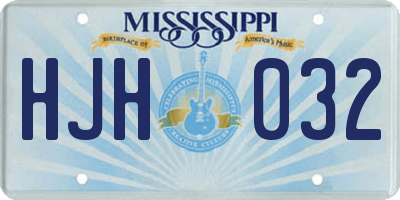 MS license plate HJH032