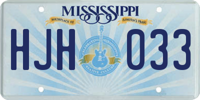 MS license plate HJH033