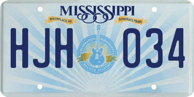 MS license plate HJH034