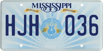MS license plate HJH036