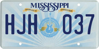 MS license plate HJH037