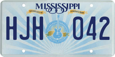 MS license plate HJH042