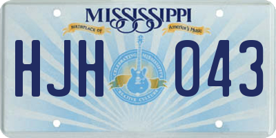MS license plate HJH043
