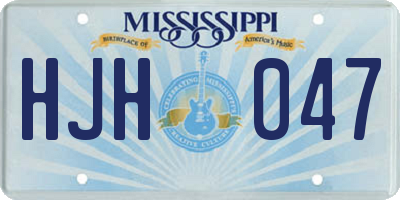 MS license plate HJH047
