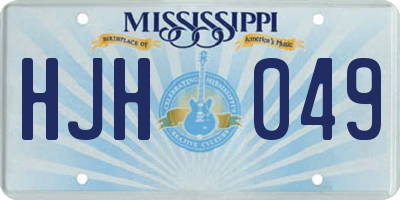 MS license plate HJH049
