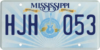 MS license plate HJH053