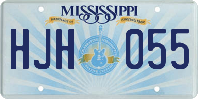MS license plate HJH055