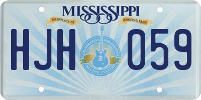 MS license plate HJH059