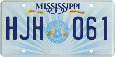 MS license plate HJH061