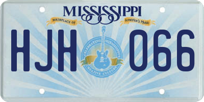 MS license plate HJH066