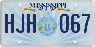 MS license plate HJH067