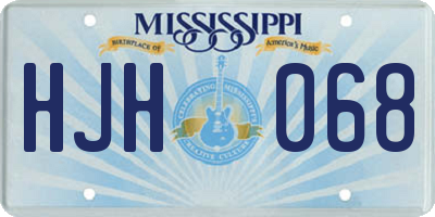 MS license plate HJH068