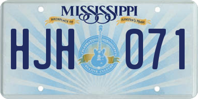MS license plate HJH071