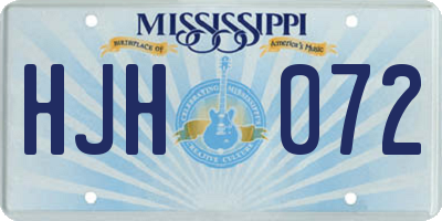 MS license plate HJH072