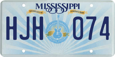 MS license plate HJH074