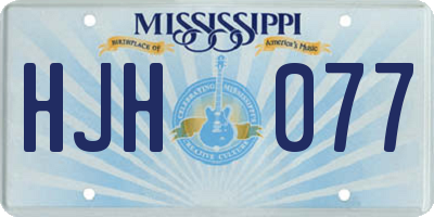MS license plate HJH077