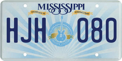 MS license plate HJH080
