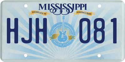 MS license plate HJH081