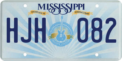 MS license plate HJH082