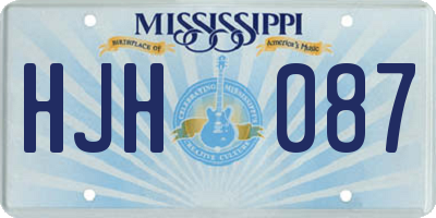 MS license plate HJH087