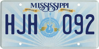MS license plate HJH092
