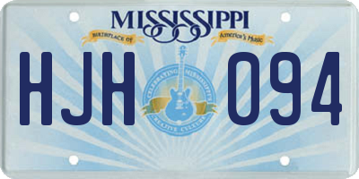 MS license plate HJH094