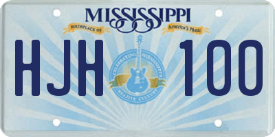 MS license plate HJH100