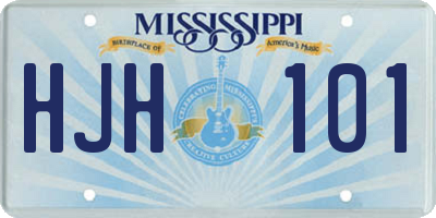 MS license plate HJH101