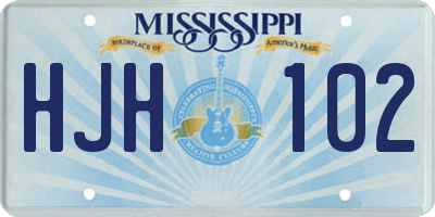 MS license plate HJH102