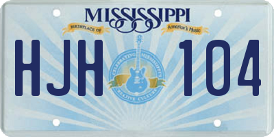MS license plate HJH104